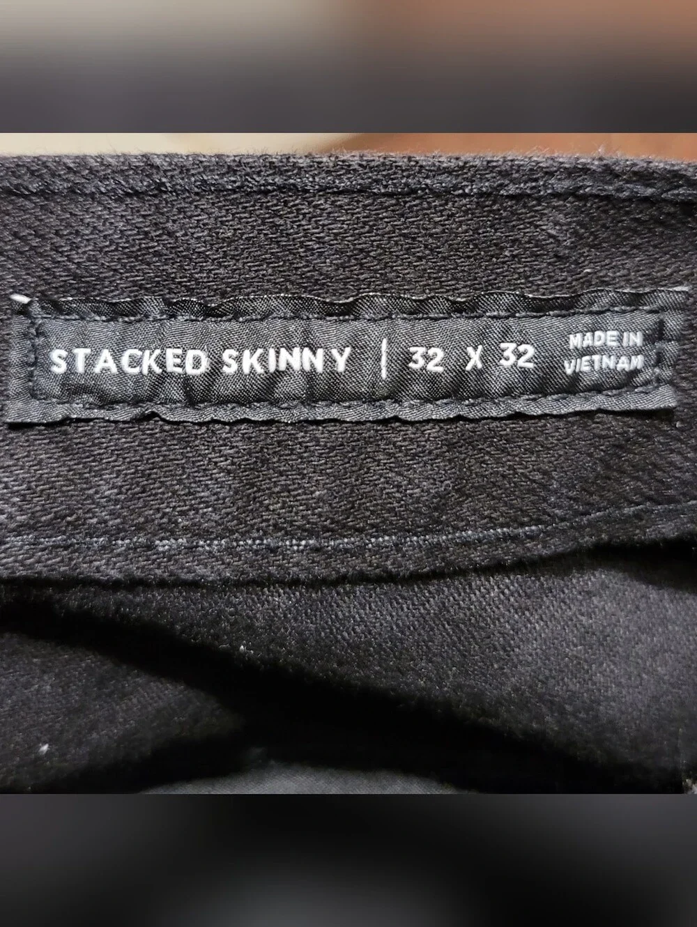 PacSun Stacked Skinny Jeans Black & Red Biker Comfort Stretch (Measures 34x34)
